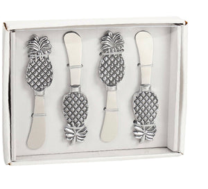 S/S SILVER PINEAPPLE CHEESE SET 4