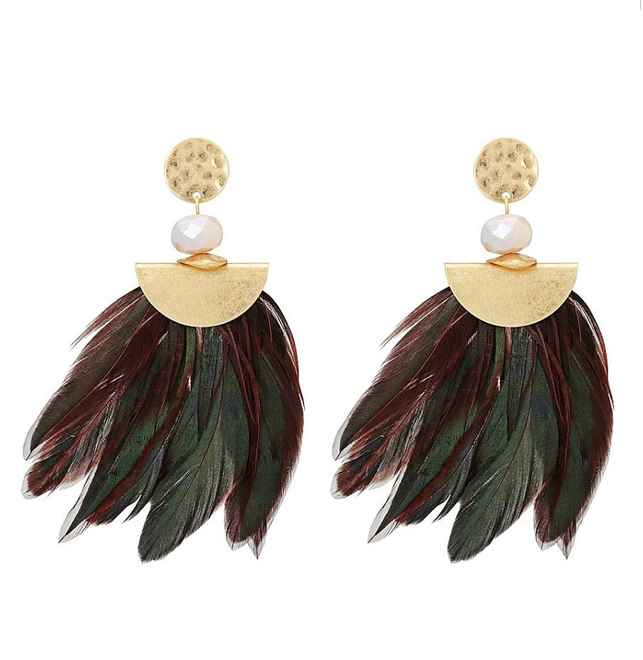 LADIES FASHION FEATHER EARRINGS