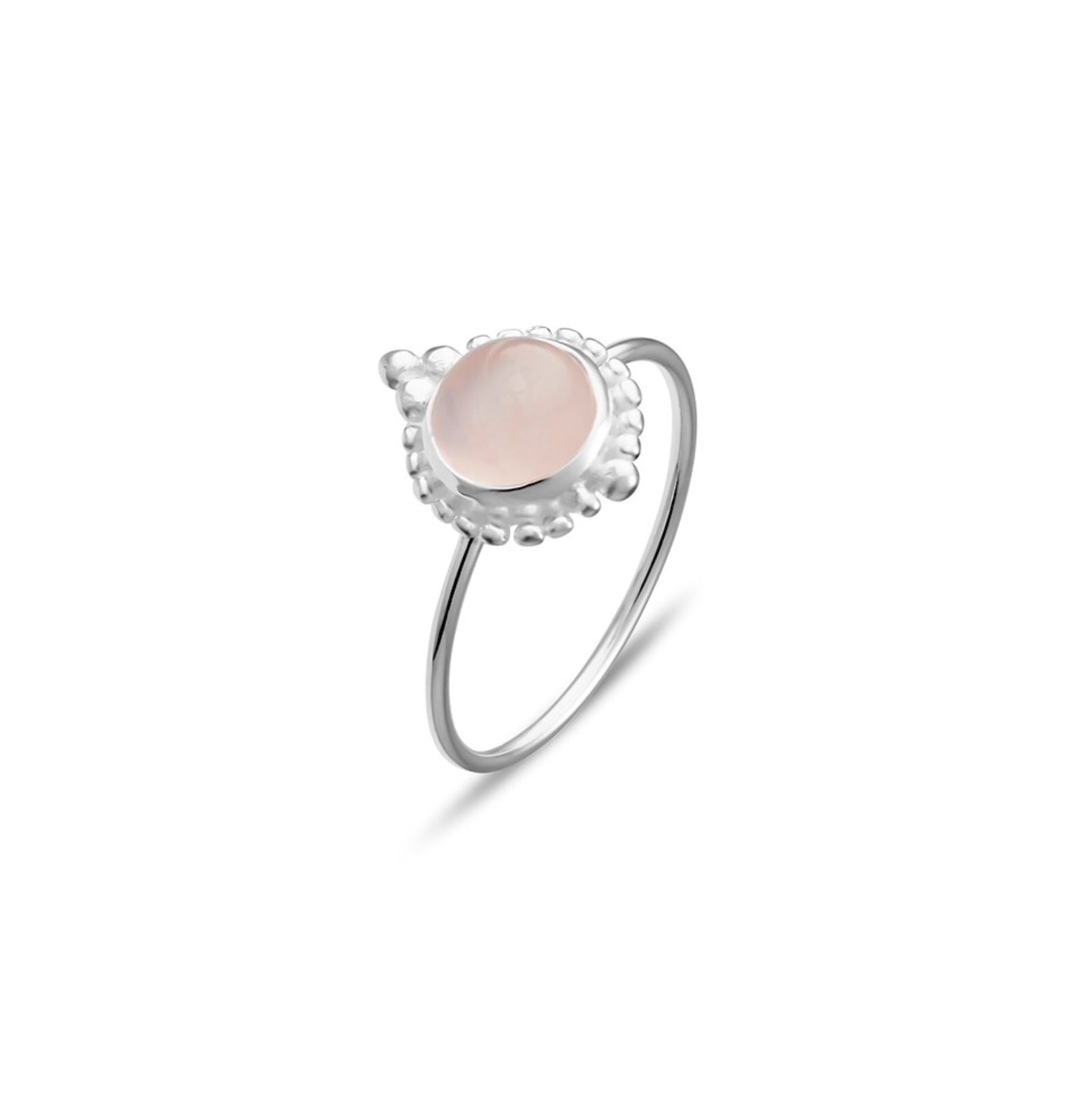 STERLING SILVER RING WITH ROSE QUARTZ STONE