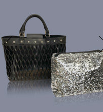 Stretchable Tote with inner sequin pouch