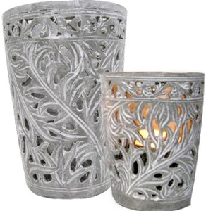 AMAZON VOTIVE WITH GLASS INSERT - TALL