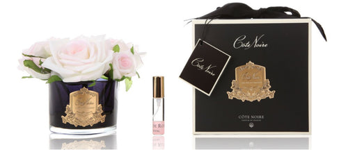 PERFUMED NATURAL TOUCH 5 ROSES IN BLACK - PINK BLUSH