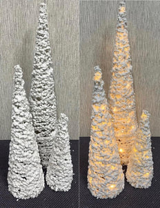 WHITE SNOWLIKE CHRISTMAS TREES - WITH LED LIGHTS